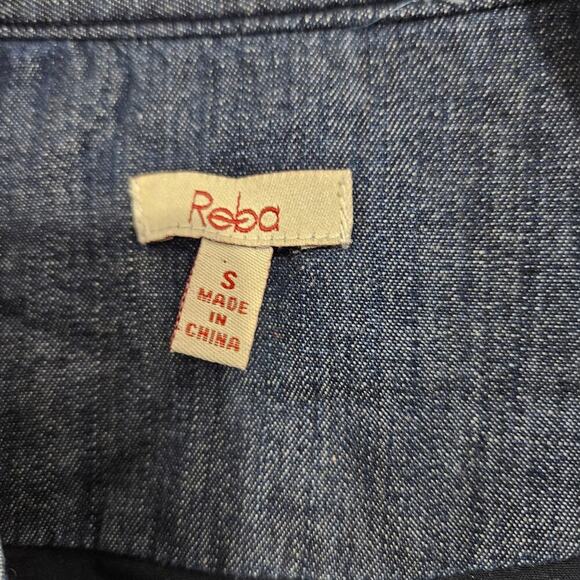 Reba Womens Western Embroidered Full Zip Long Sleeve Denim Jacket Size Small - Picture 7 of 7